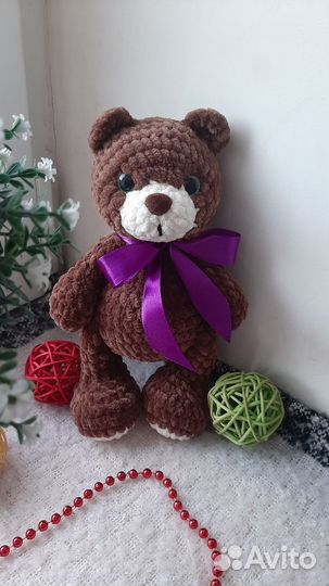 Плюшевый медведь вязаная игрушка