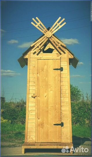 Дачный туалет деревянный прямоугольник XUB