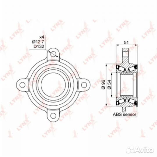 Lynxauto WB-1028 Ступица колеса перед прав/лев