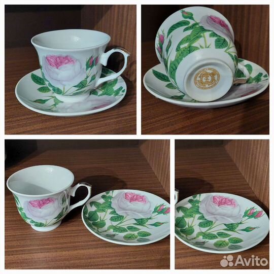 Бокалы, чашка с блюдцем и заварочный чайник