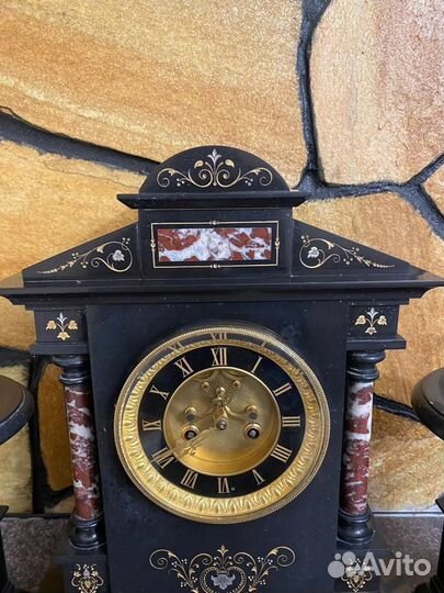 Каминный гарнитур антикварные часы