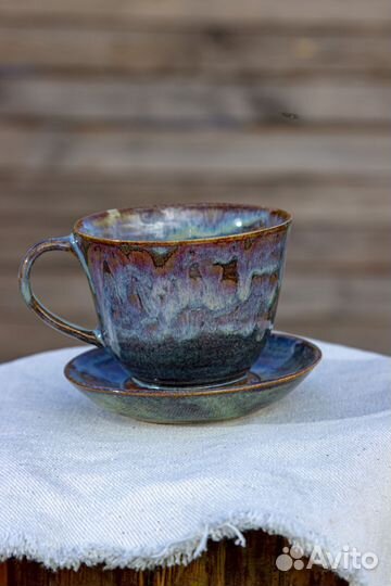 Чашка с блюдцем/ чайная пара/ керамика