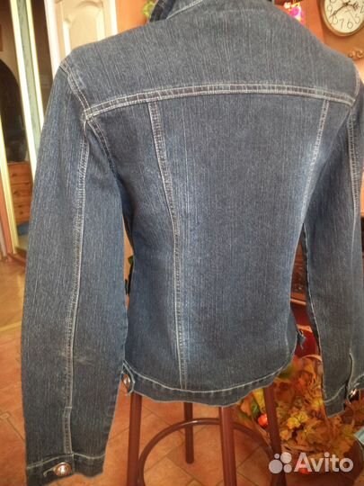 Куртка джинс черно-серая Р. 46
