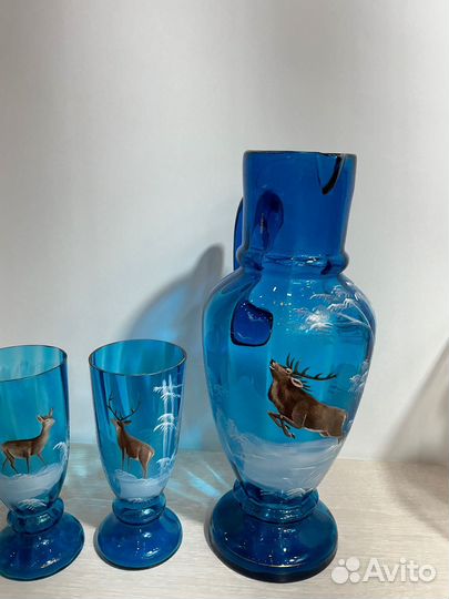 Антикварный кувшин Германия пара бокалов