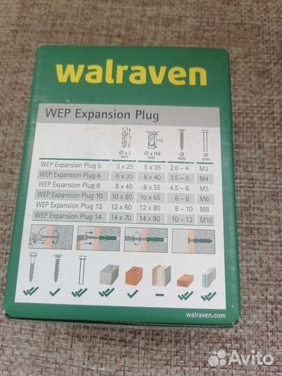 Дюбель Walraven WEP диаметр 14 мм