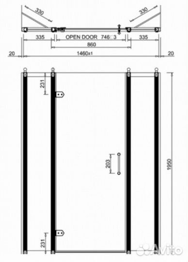 Душевая дверь Burlington Hinged Door C16+C21+C16