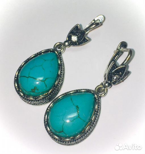 Серьги бирюза