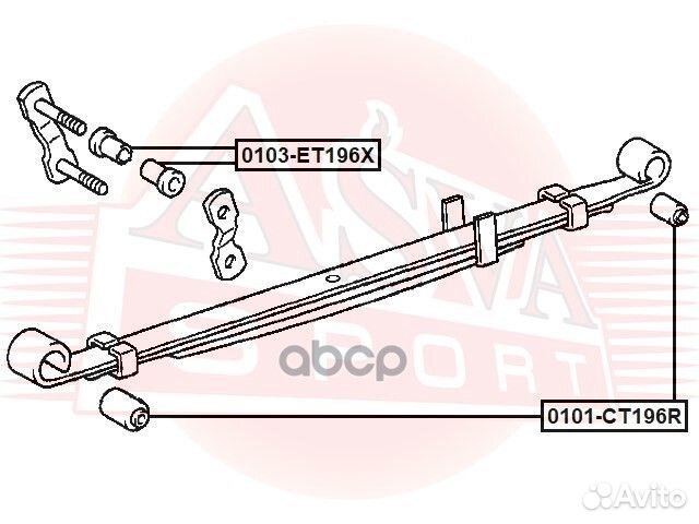 Сайлентблок рессоры toyota caldina -02 0101ct196r