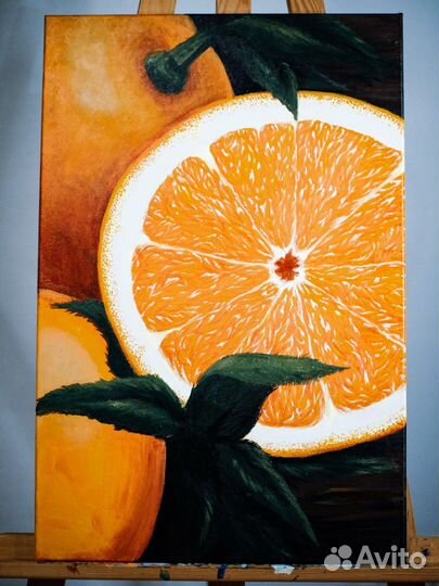 Картина акрилом «апельсины»