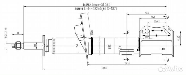 Амортизатор задний правый (газ) chevrolet Lacetti