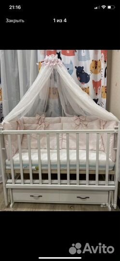Бортики и балдахин в кроватку