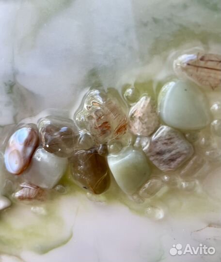 Настенные часы жеода нефритовая