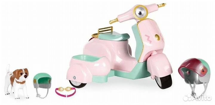 Скутер с FM-радио и светом для кукол 15 см Lori