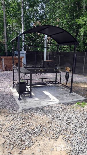 Мангал с печью под казан