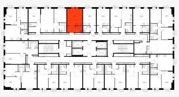 Квартира-студия, 23,7 м², 13/33 эт.