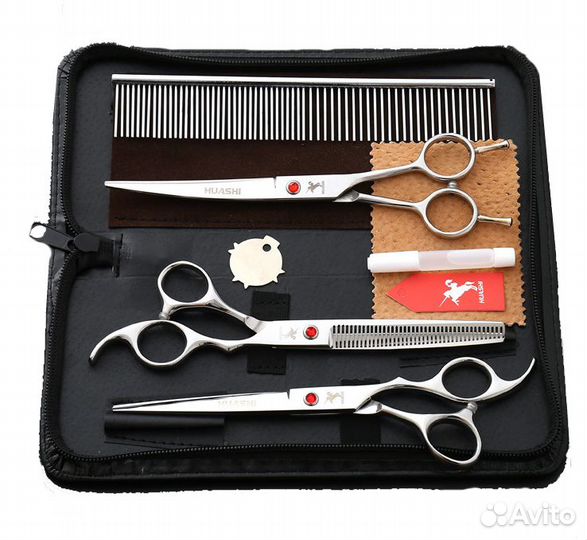 Набор ножниц 7* huashi для стрижки животных