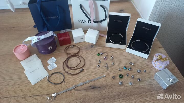 Браслет pandora Reflexions шармы оригинал кожанный