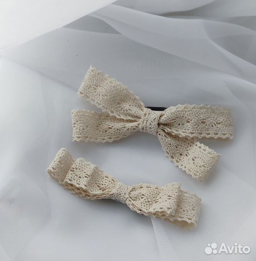 Бантики из хлопкового кружева
