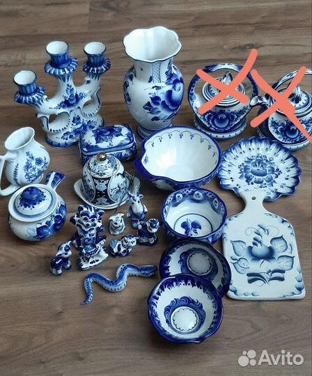 Гжель фигурки посуда