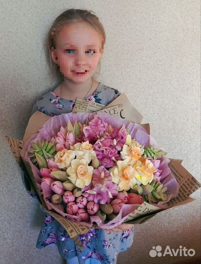 Весенний букет из зефира. Подарок девушке