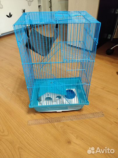 Клетка, домик, миска, бутылка, гамак