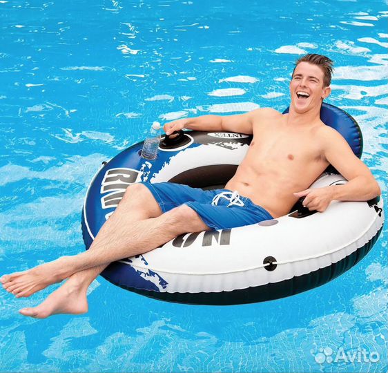 Надувной круг-кресло intex 58825 River Run 135 см