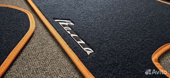 Автоковрики для газ-21-3, синие с оранж. кантом