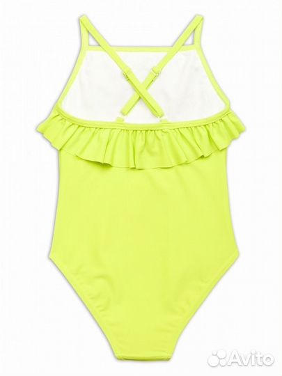 Купальник для девочек яблочный с попугаями (рост 1