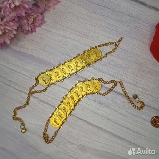 Для танцев живота пояс браслеты с монетами