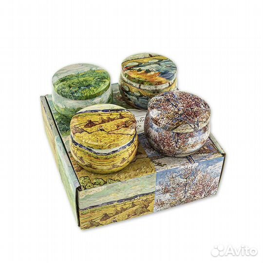 Набор 4 шт сувенирных баночек Времена года 130мл №