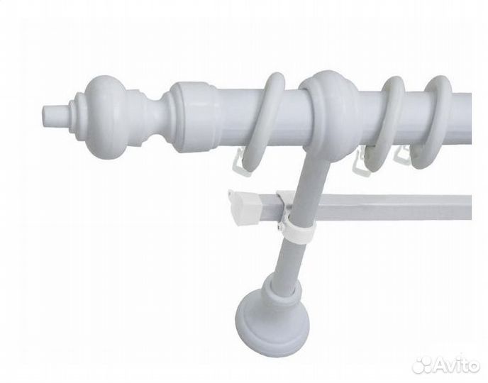 Карниз двухрядный металл пластик 200 см белый;