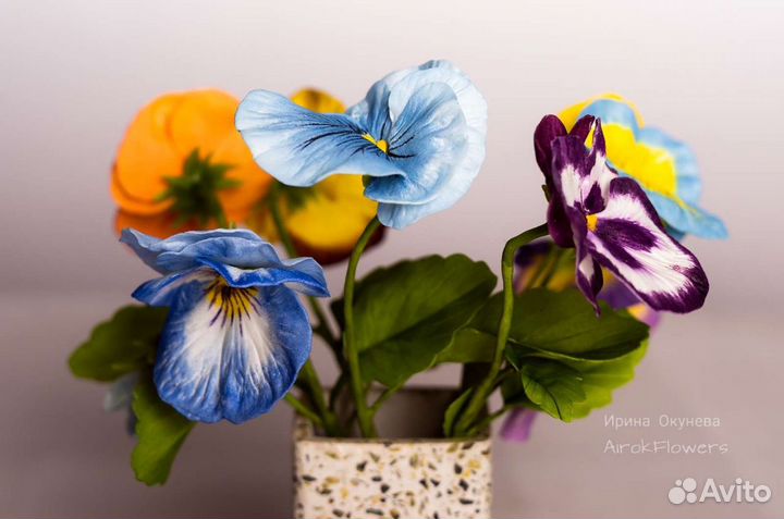 Анютины глазки из фоамирана