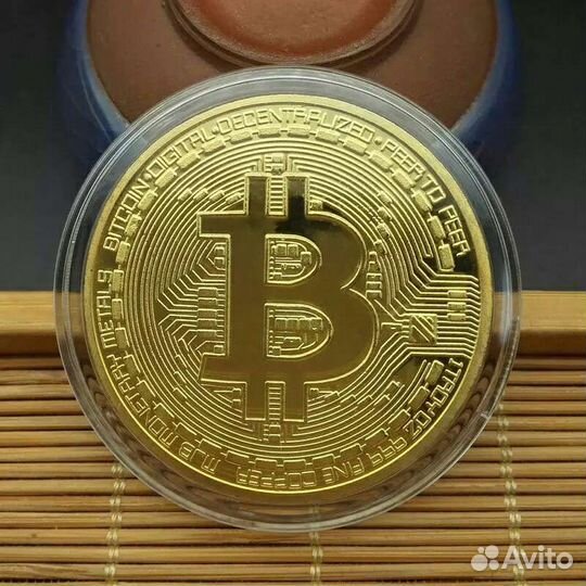 Монета биткоин сувенирная новая