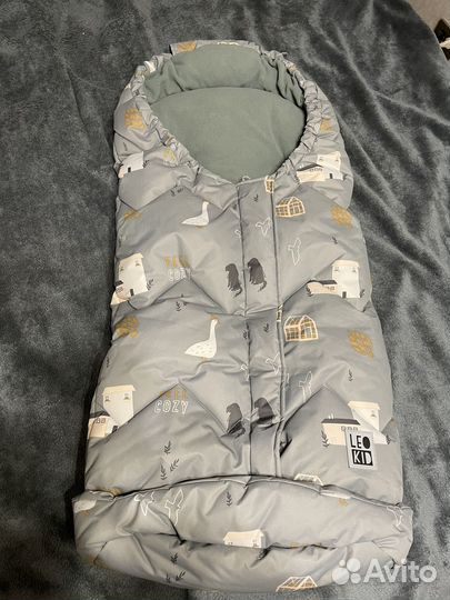 Зимний конверт в коляску leokid