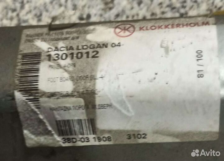 Правый порог Рено logan 1, largus