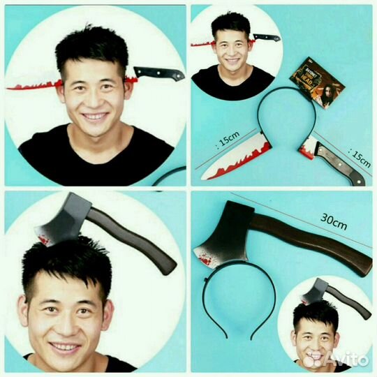 Ободок розыгрыш Топор в голове