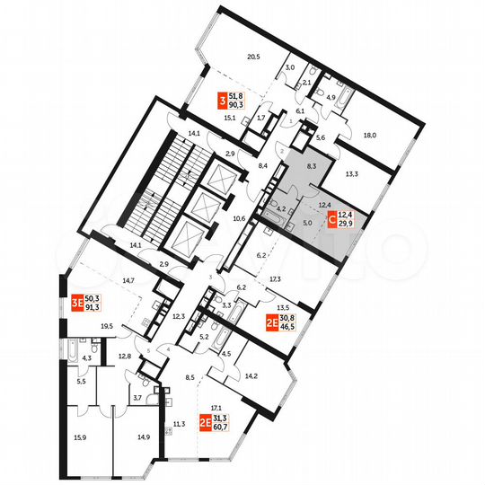 Квартира-студия, 29,9 м², 36/47 эт.