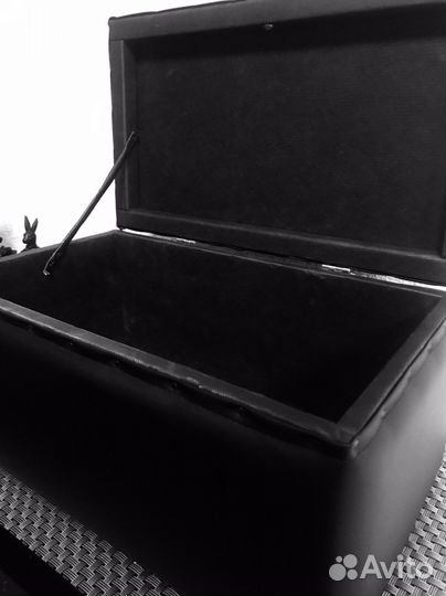 Шкатулка черная кожа
