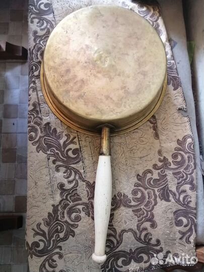 Ковш старинный доа варки варенья. Латунь