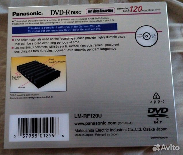 Диск Video DVD - R Panasonic Japan