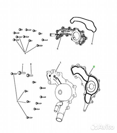 68087340 AA Прокладка помпы Pentastar