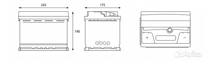 Аккумулятор gladiator EFB 62 Ah, 620 A