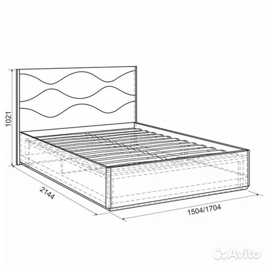 Кровать 1,4 Люкс Зара дуб сонома/белый