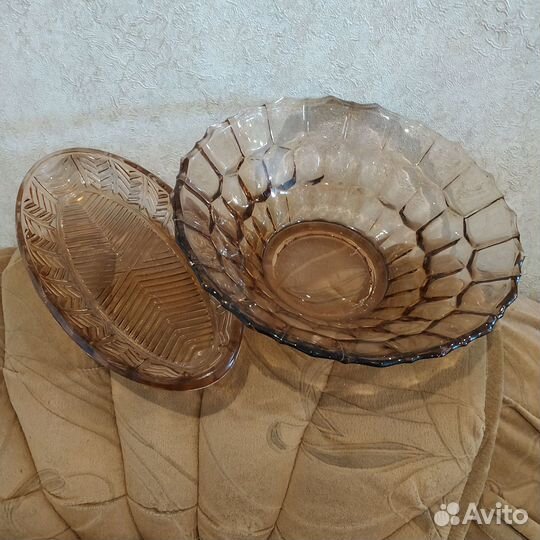 Вазы цветное и розалиновое стекло СССР