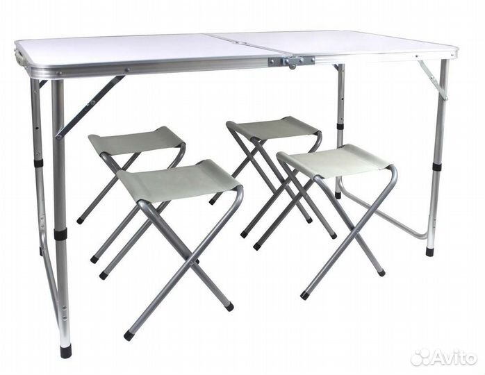 Стол складной туристический 120х60 и 4 стула