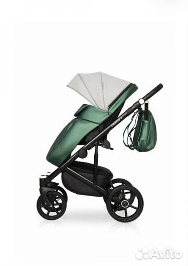 Коляска 3в1 Riko Basic Ozon Shine 05 Зелено-Серый