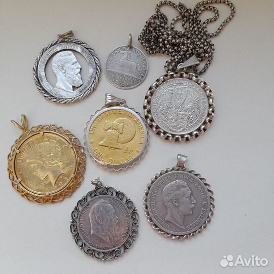 Антикварные кулоны серебро