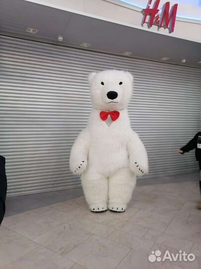Белый мишка поздравление, Ростовая кукла