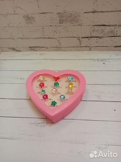 Набор детских колец в коробочке