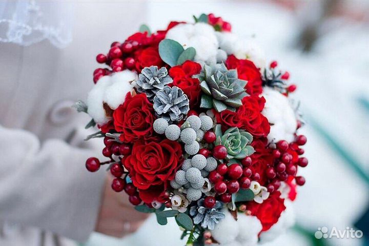 Свадебный букет невесты зимние